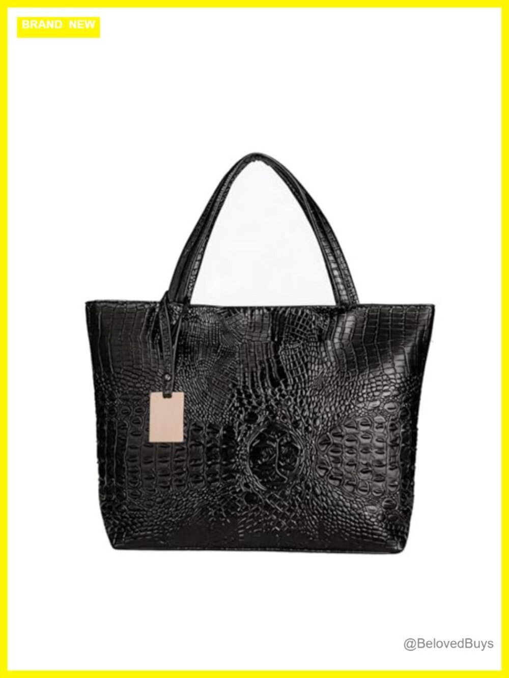 Women's Large Tote Shoulder Handbag Purse Travel Satchel Faux Leather Crocodile